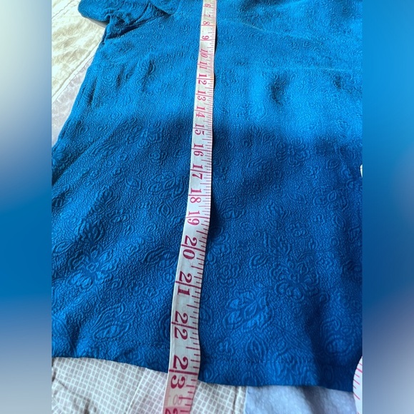 80s Vintage Northern Traditions Womens Blue 100% Silk Floral Flowy Top Small - Picture 10 of 10